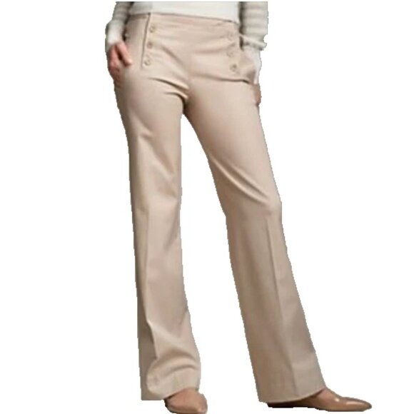 Talbots Heritage Pants 16 Petite Stretch Coastal Nautical Sailor Neutral NWT - Picture 1 of 13